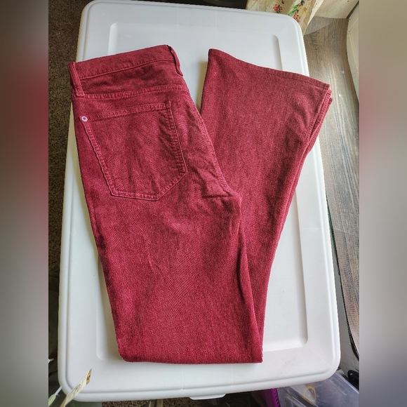 7 for all mankind ultra high-rise skinny boot tailorless burgundy corduroy Pants - Picture 5 of 17